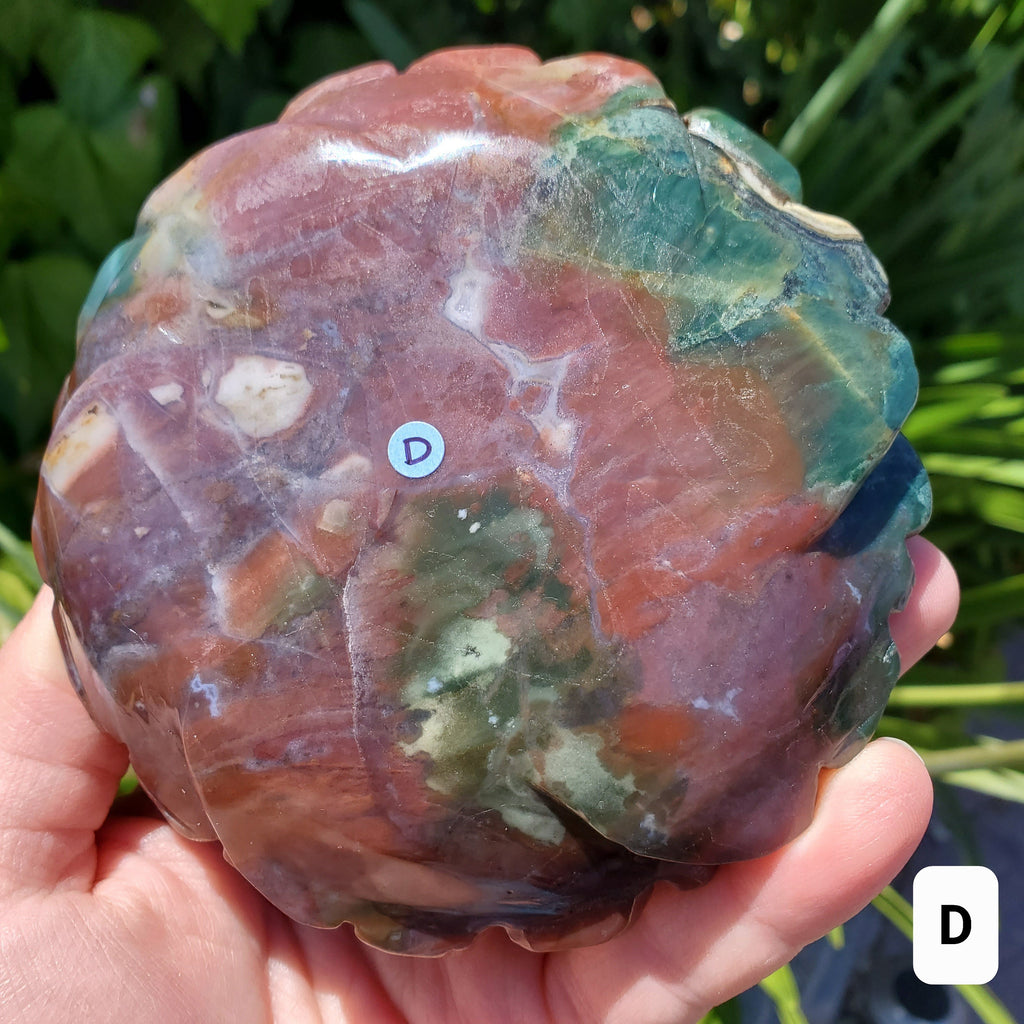Big Ocean Jasper Flower - Strength, Renewal, Tranquility - Jasper Crystal Rose Carving Healing Crystals Gemstones