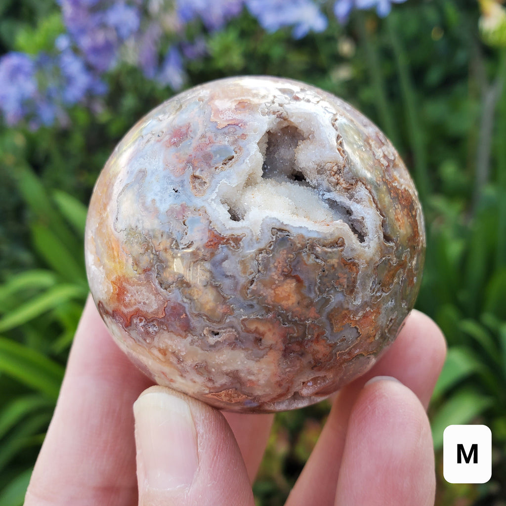 Pink Lace Agate Spheres - Balance of the Physical, Mental & Emotional, The Ultimate Energy Shield - Pink Agate Crystal Ball Healing Gemstone