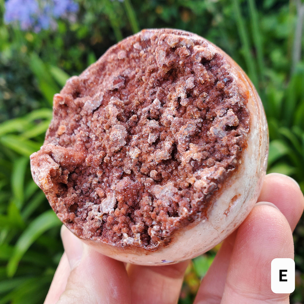 Pink Lace Agate Druzy Half Sphere - Balance of the Physical, Mental & Emotional - Pink Agate Crystal Ball Healing Gemstone