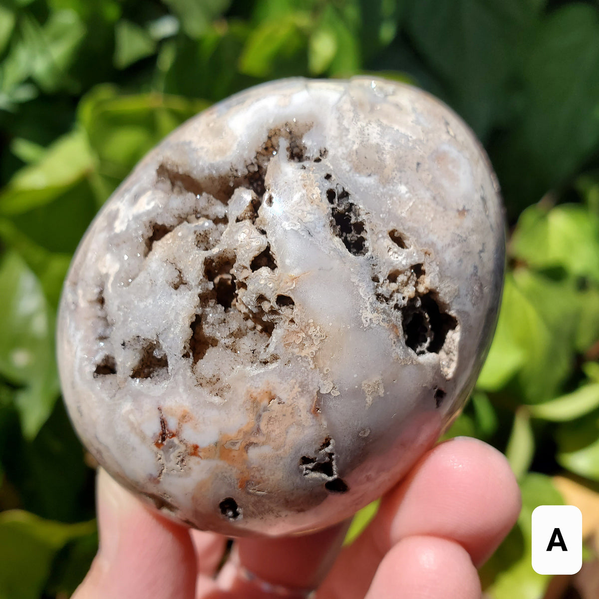 Druzy Agate Egg - Balance of the Physical, Mental & Emotional - Agate Crystal Egg Carving Healing Gemstone