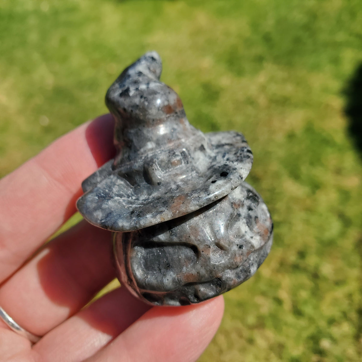 Yooperlite Pumpkin | Glowing Crystal Stone with UV Light - Personal Growth, Positive Environment - Crystal Pumpkin Carving
