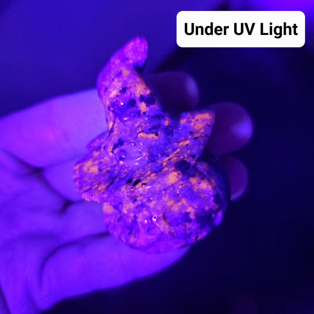 Yooperlite Pumpkin | Glowing Crystal Stone with UV Light - Personal Growth, Positive Environment - Crystal Pumpkin Carving