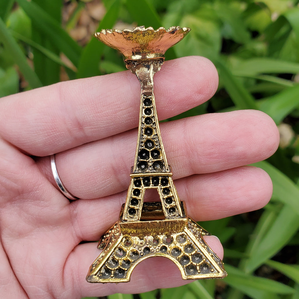 Pyrite Sphere on Gold Paris Stand - Blocks Negativity, Boost Personal Power - 1.5" Pyrite Sphere on Stand Healing Gemstone