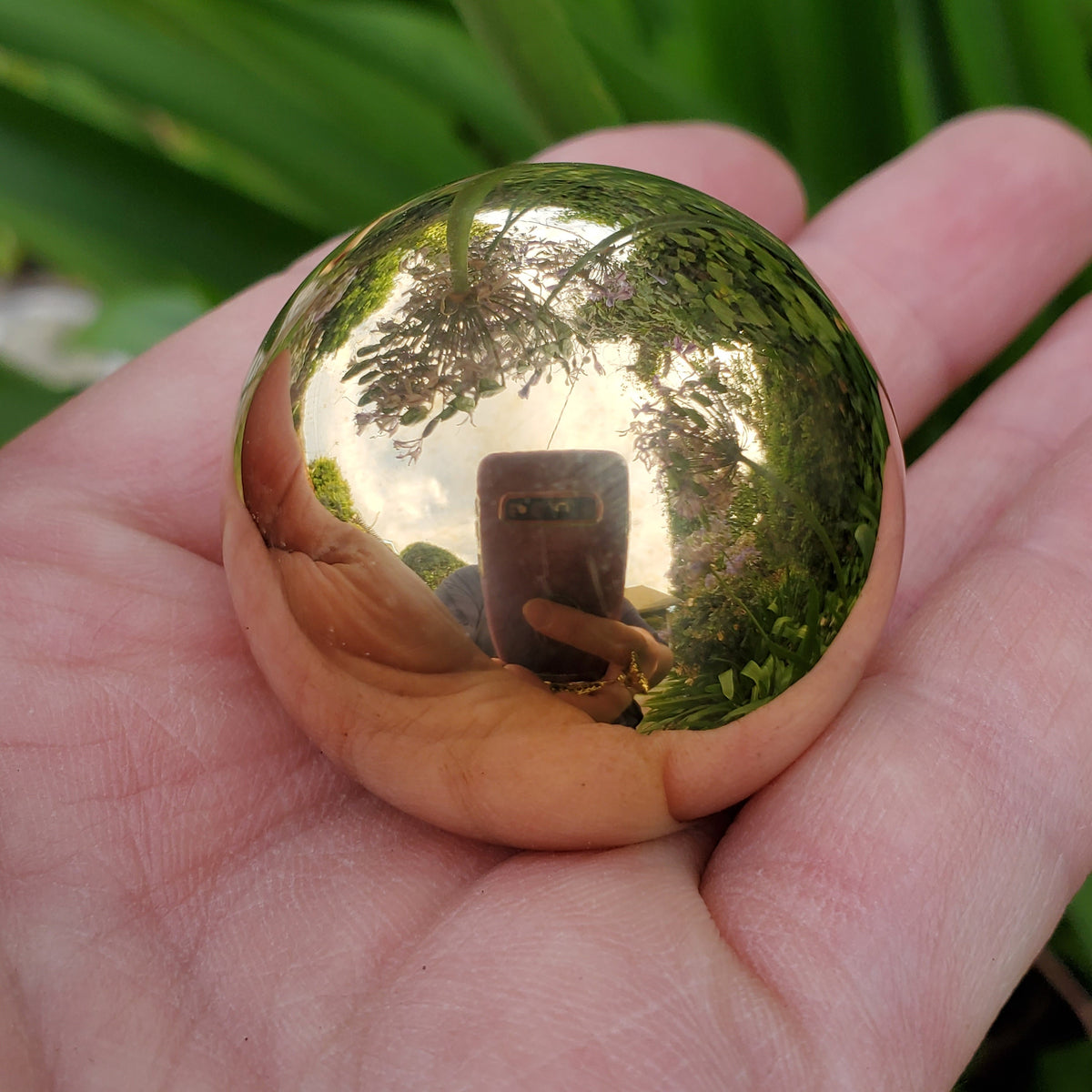 Pyrite Sphere on Gold Paris Stand - Blocks Negativity, Boost Personal Power - 1.5" Pyrite Sphere on Stand Healing Gemstone