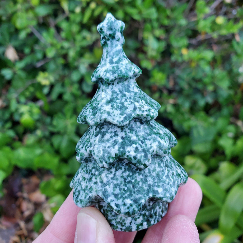 Tree Agate Tree - Closer to Nature, Peaceful, Soothing Energy, Grounding, Luck - Green Crystal Tree Carving Healing Gemstone