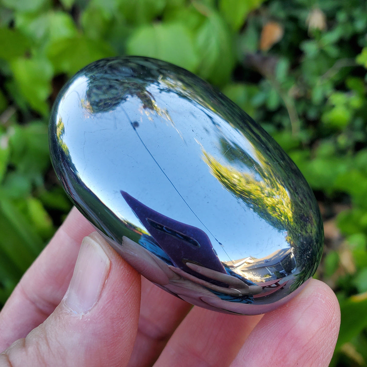 Terahertz Palmstone - Creativity, Helps Clear Your Mind, Energizes Inner Body, Promotes Bloodflow - Silver Crystal Palm Healing Gemstones