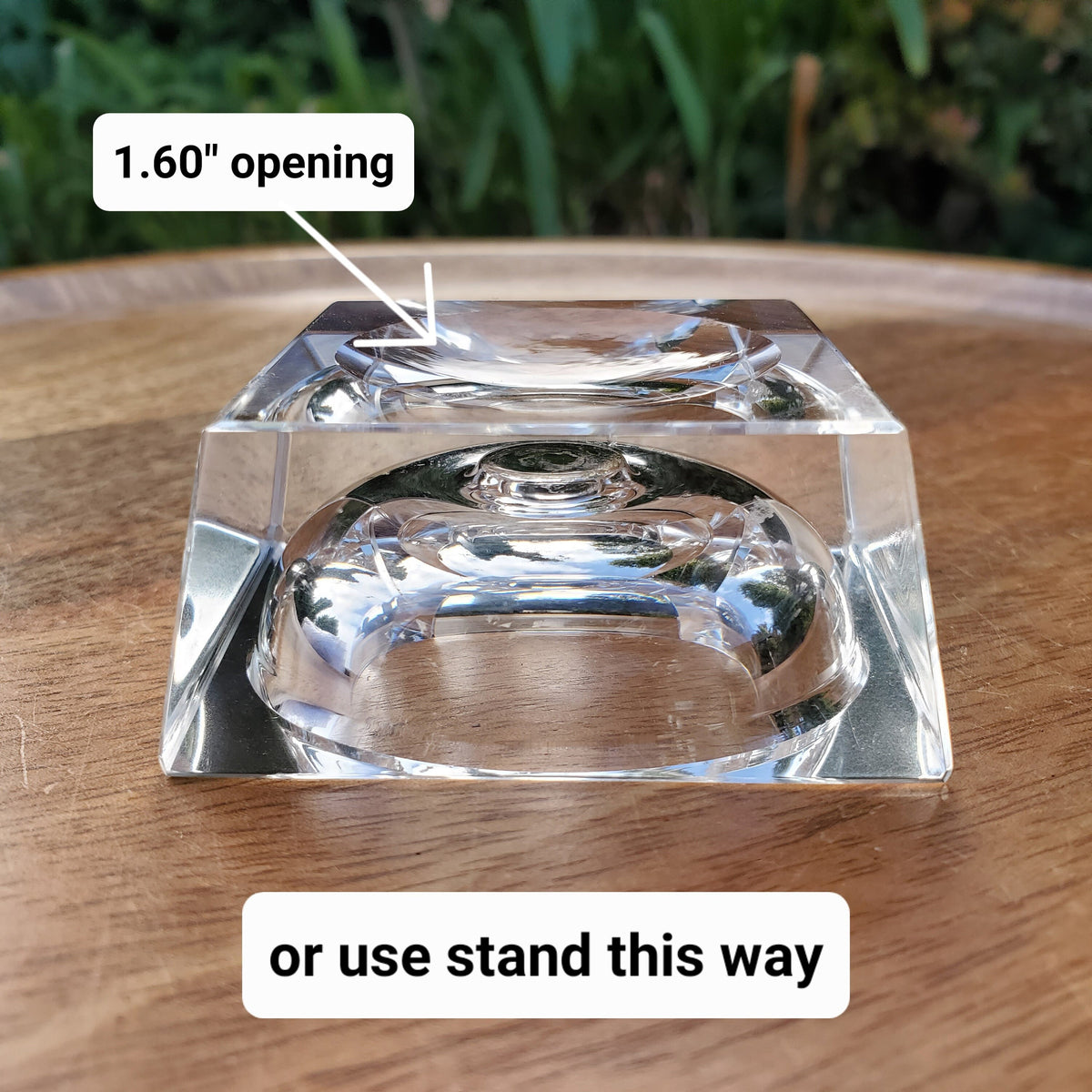 Square Glass Sphere Stand | Use Stand Two Ways | Will Hold Any 2" to 5" Sphere - Stand ONLY - Crystal Ball Stand Holder Display