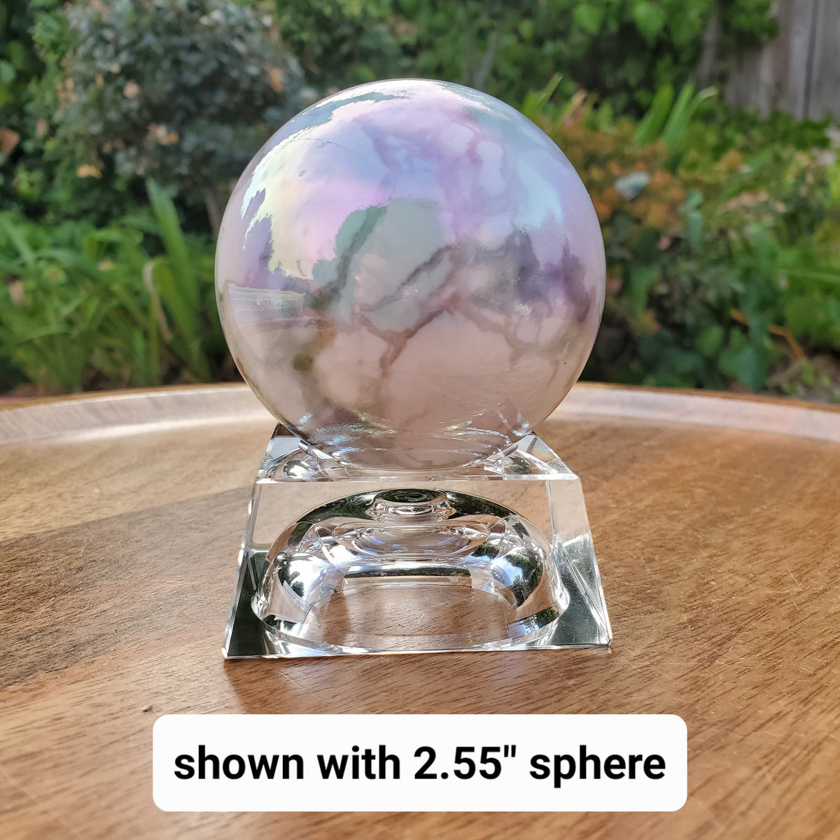 Square Glass Sphere Stand | Use Stand Two Ways | Will Hold Any 2" to 5" Sphere - Stand ONLY - Crystal Ball Stand Holder Display