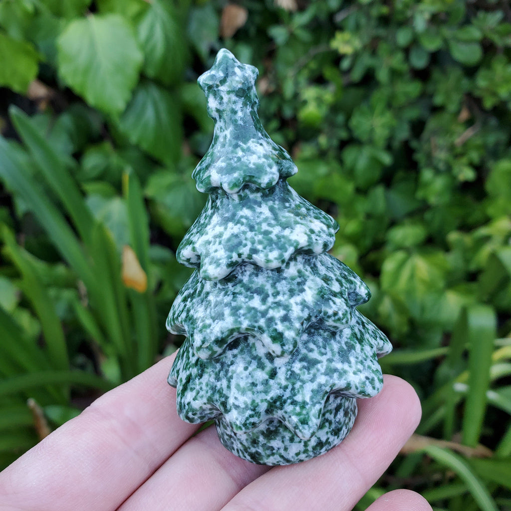 Tree Agate Tree - Closer to Nature, Peaceful, Soothing Energy, Grounding, Luck - Green Crystal Tree Carving Healing Gemstone