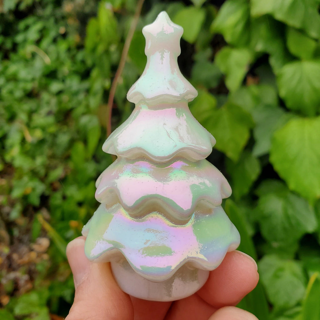 Aura White Jade Tree - Peaceful, Calm, Love Energy, Positive Energy - White Tree Crystal Carving Healing Gemstone