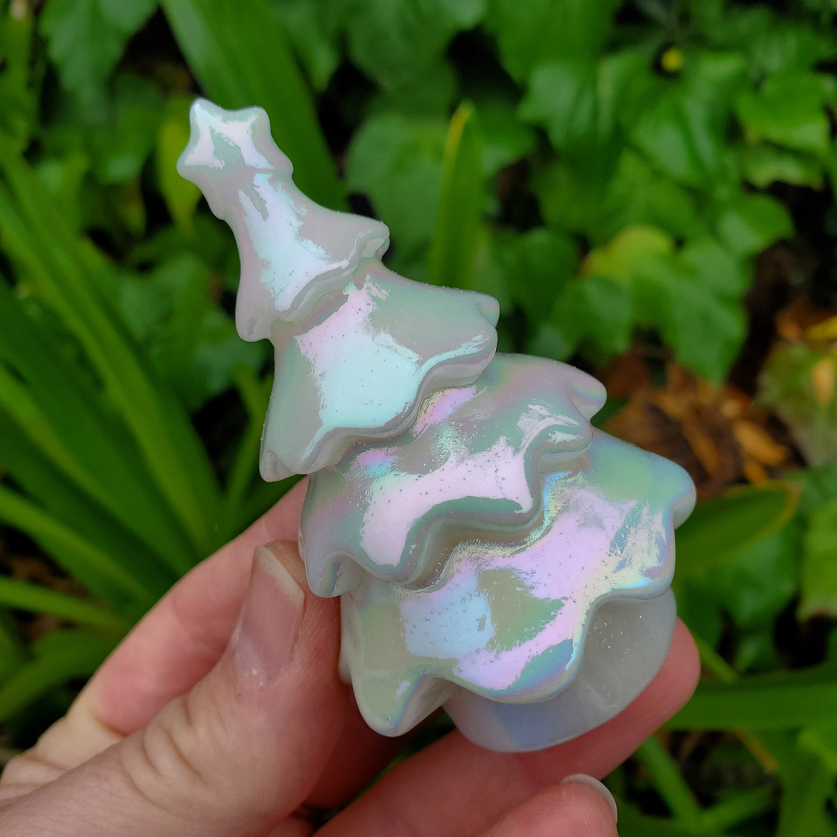Aura White Jade Tree - Peaceful, Calm, Love Energy, Positive Energy - White Tree Crystal Carving Healing Gemstone