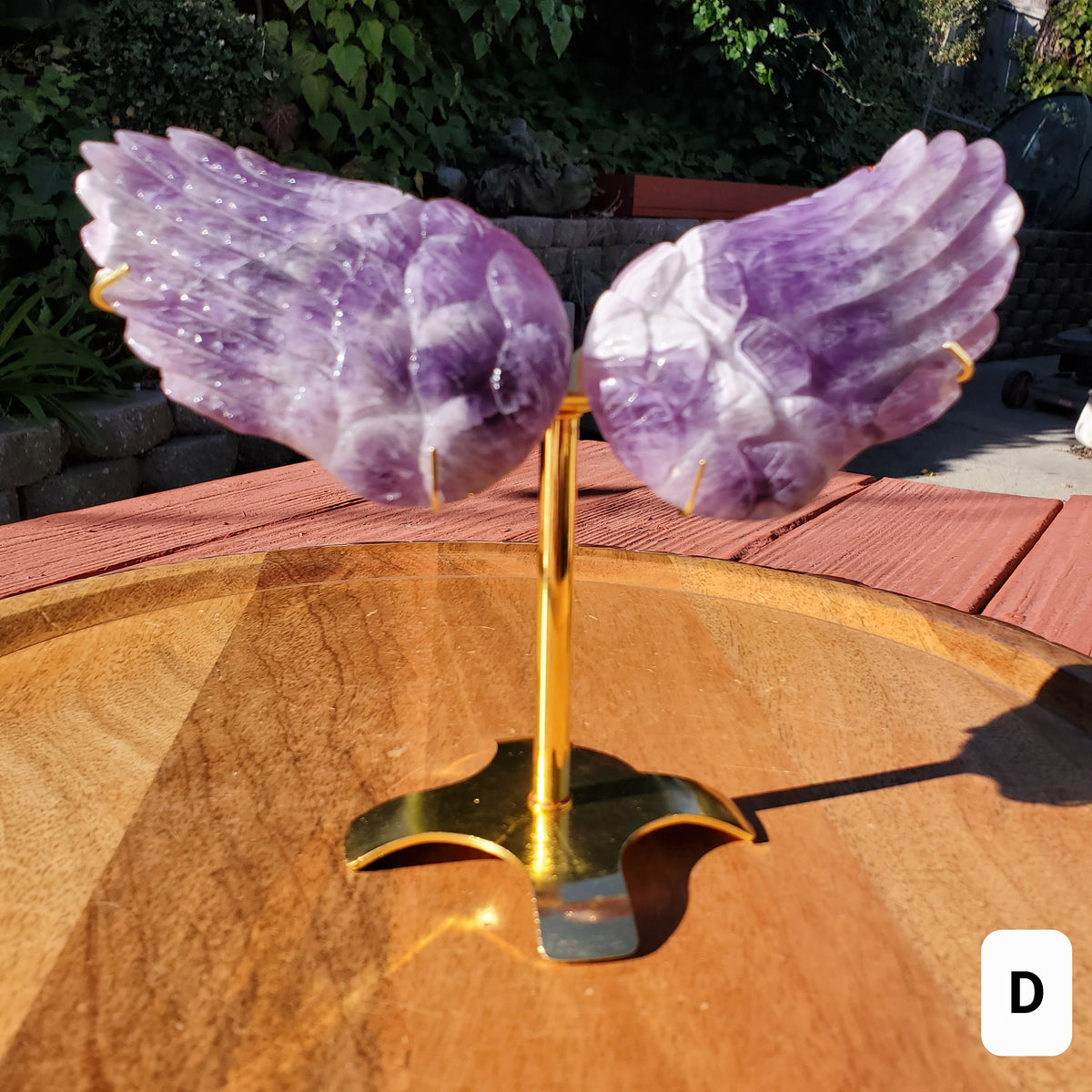 Dream Amethyst Angel Wings on  Stand - Calming, Protection, Positivity - Purple Wings Crystal Healing Gemstone Statement
