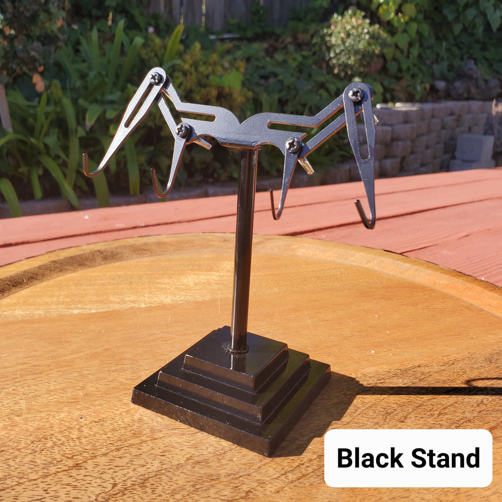 Adjustable Metal Stand - Black, Gold or Silver - Use with Light Weight Crystal Wings 3" to 5" - STAND ONLY - Metal Stand for Wings