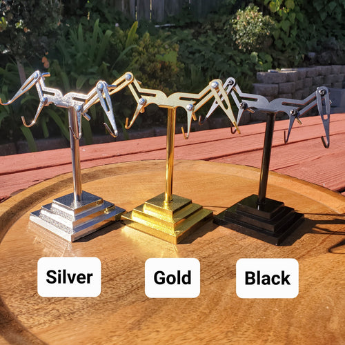 Adjustable Metal Stand - Black, Gold or Silver - Use with Light Weight Crystal Wings 3" to 5" - STAND ONLY - Metal Stand for Wings
