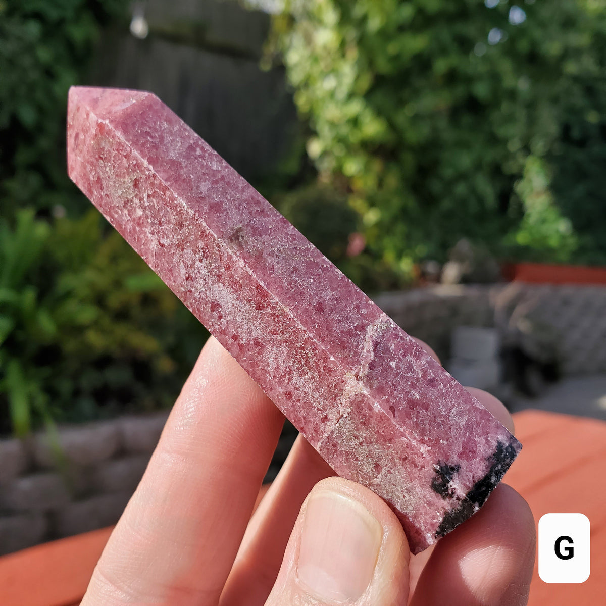 Rhodonite Tower - Self Love, Balance, Joy, Happiness - Pink and Black Crystal Point Healing Crystals Gemstones