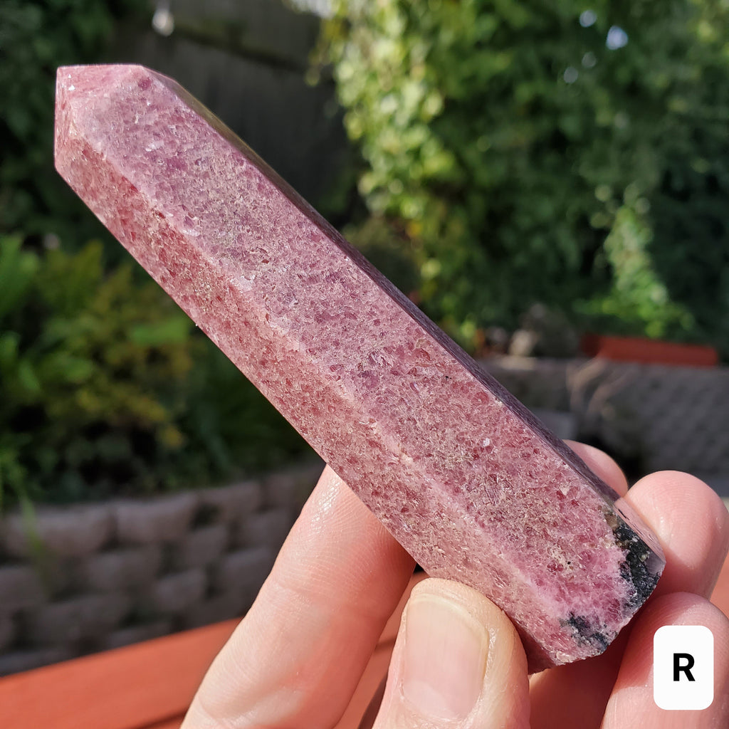 Rhodonite Tower - Self Love, Balance, Joy, Happiness - Pink and Black Crystal Point Healing Crystals Gemstones