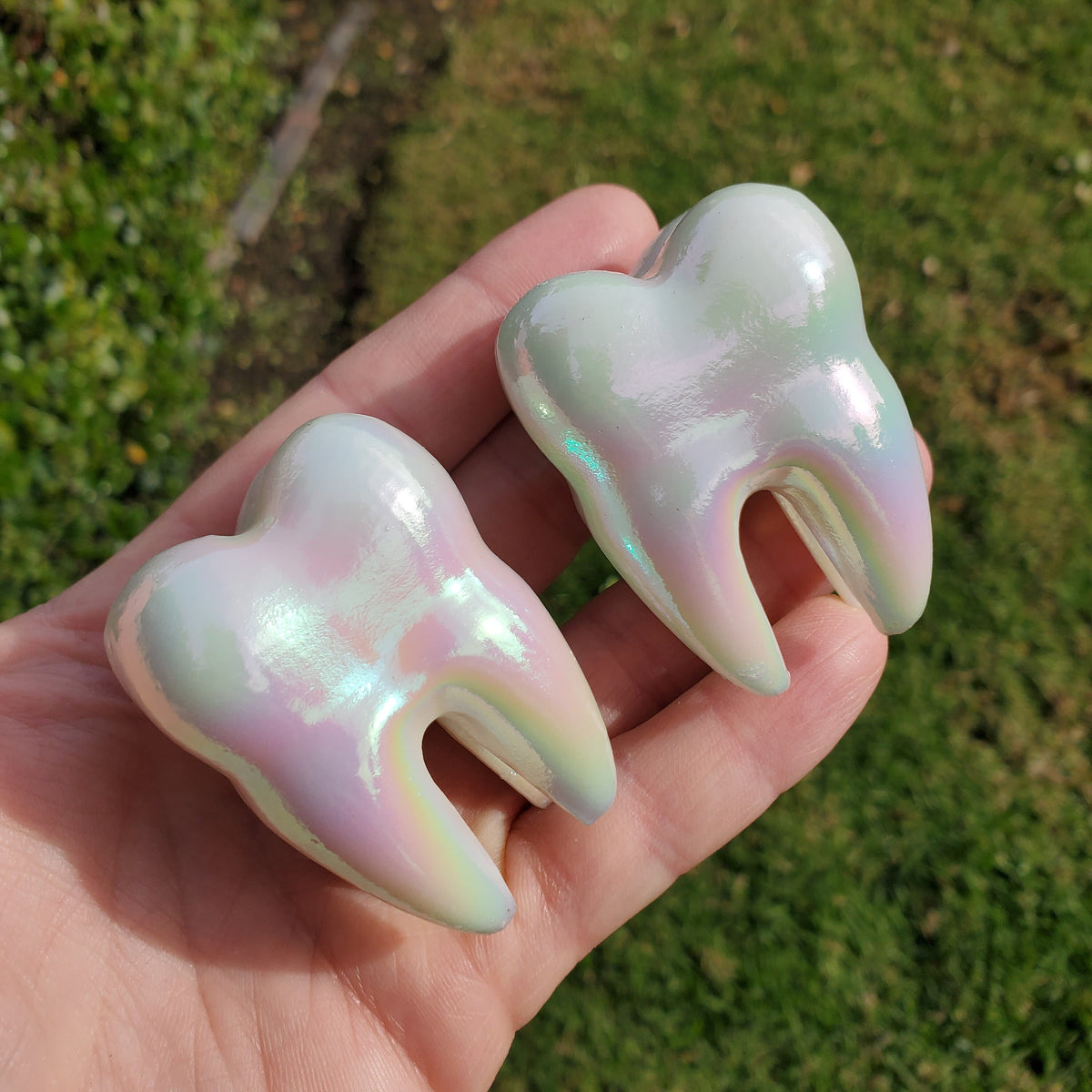 Aura White Jade Tooth Carving - Peaceful, Calm, Love Energy, Positive Energy - White Tooth Crystal Carving Healing Gemstone