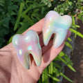 Aura White Jade Tooth Carving - Peaceful, Calm, Love Energy, Positive Energy - White Tooth Crystal Carving Healing Gemstone