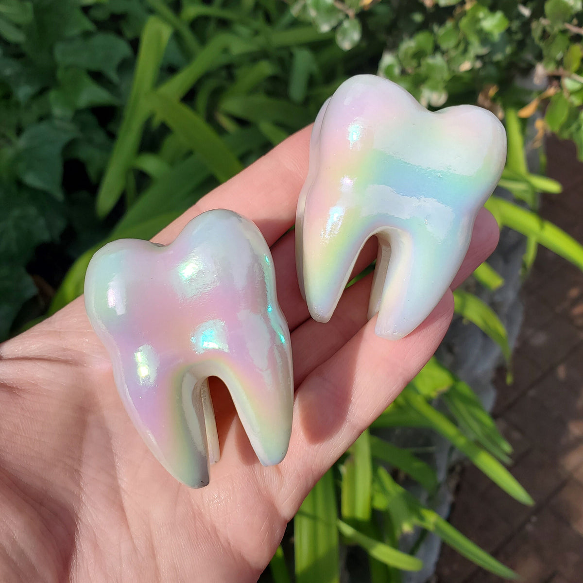 Aura White Jade Tooth Carving - Peaceful, Calm, Love Energy, Positive Energy - White Tooth Crystal Carving Healing Gemstone