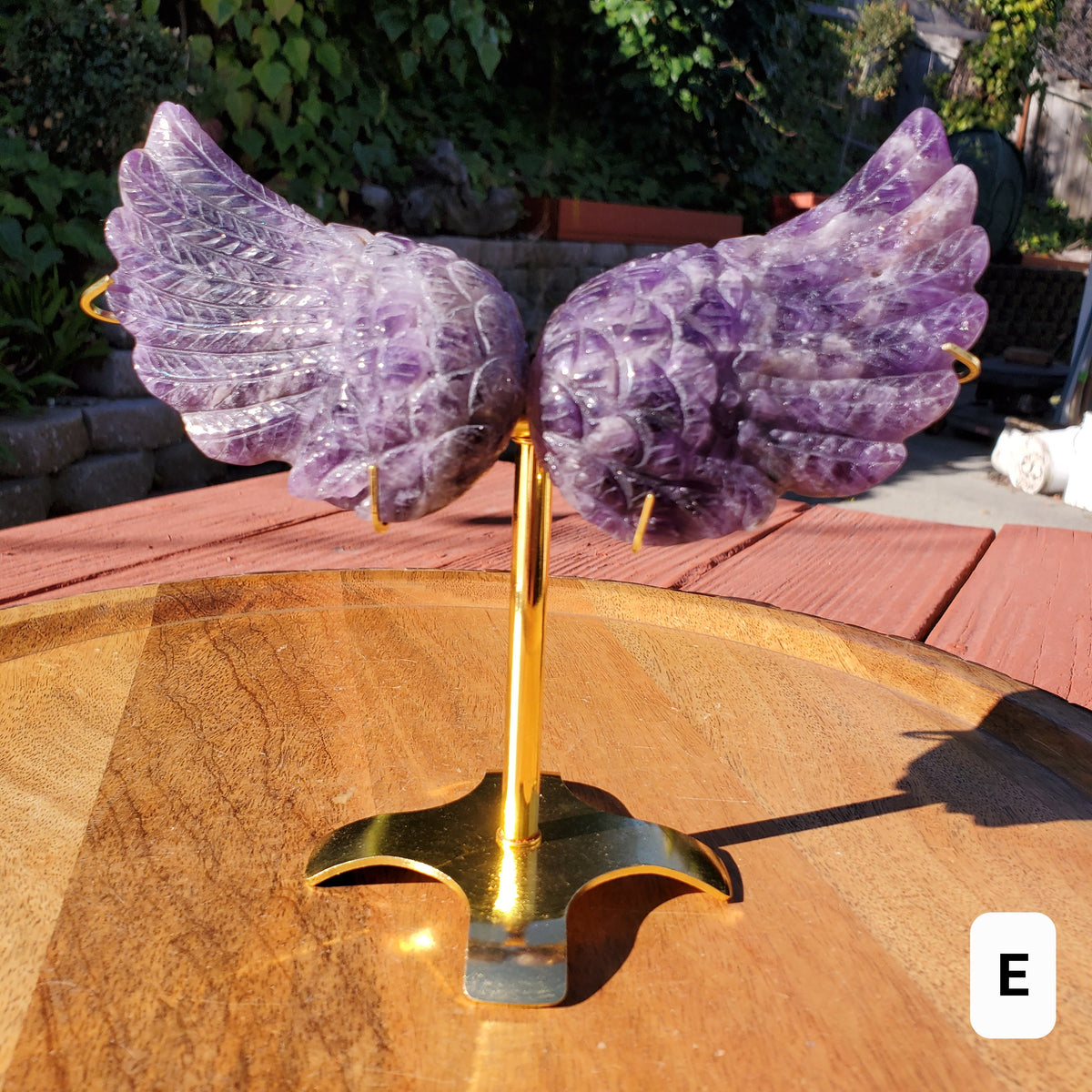 Dream Amethyst Angel Wings on  Stand - Calming, Protection, Positivity - Purple Wings Crystal Healing Gemstone Statement