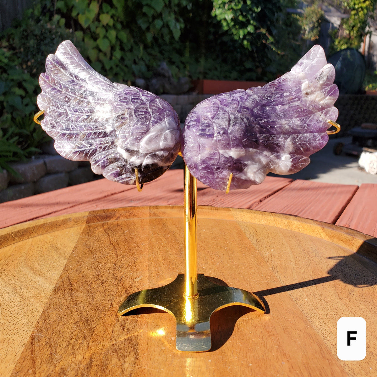 Dream Amethyst Angel Wings on Stand - Calming, Protection, Positivity - Purple Wings Crystal Healing Gemstone Statement