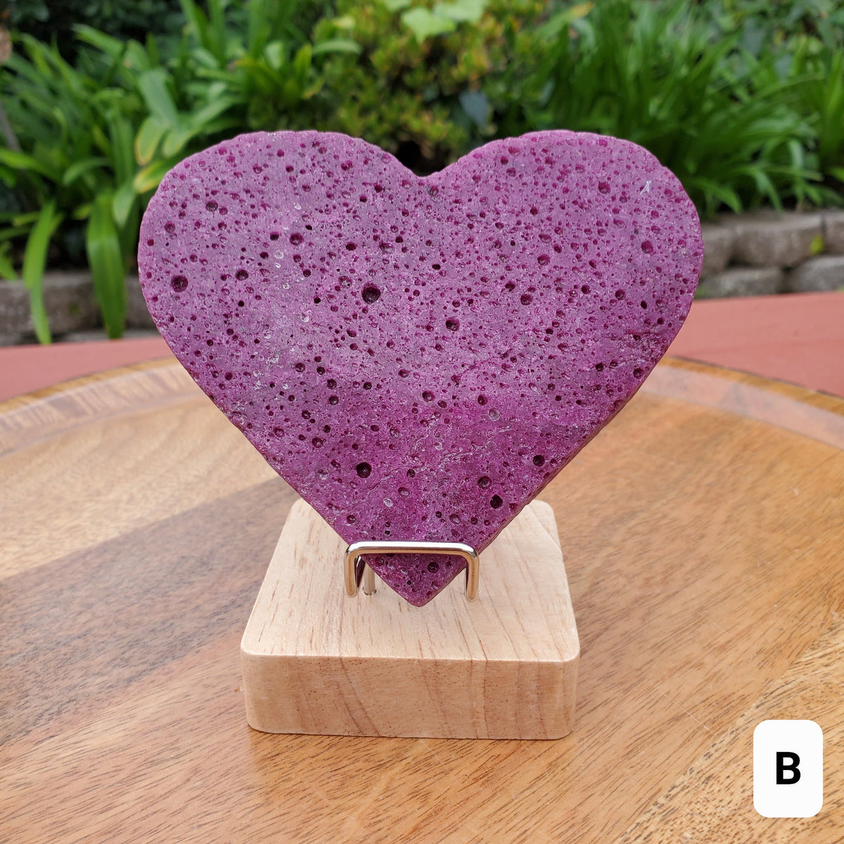 Big Chunky Glowing Honeycomb Ruby Heart (with UV light) - Energy, Strength, Power, Vitality - Corundum Ruby Crystal Heart Healing Gemstone