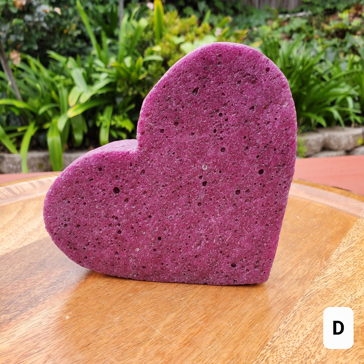 Big Chunky Glowing Honeycomb Ruby Heart (with UV light) - Energy, Strength, Power, Vitality - Corundum Ruby Crystal Heart Healing Gemstone