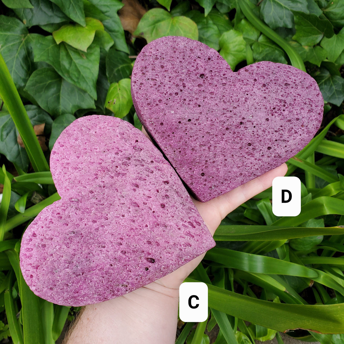 Big Chunky Glowing Honeycomb Ruby Heart (with UV light) - Energy, Strength, Power, Vitality - Corundum Ruby Crystal Heart Healing Gemstone