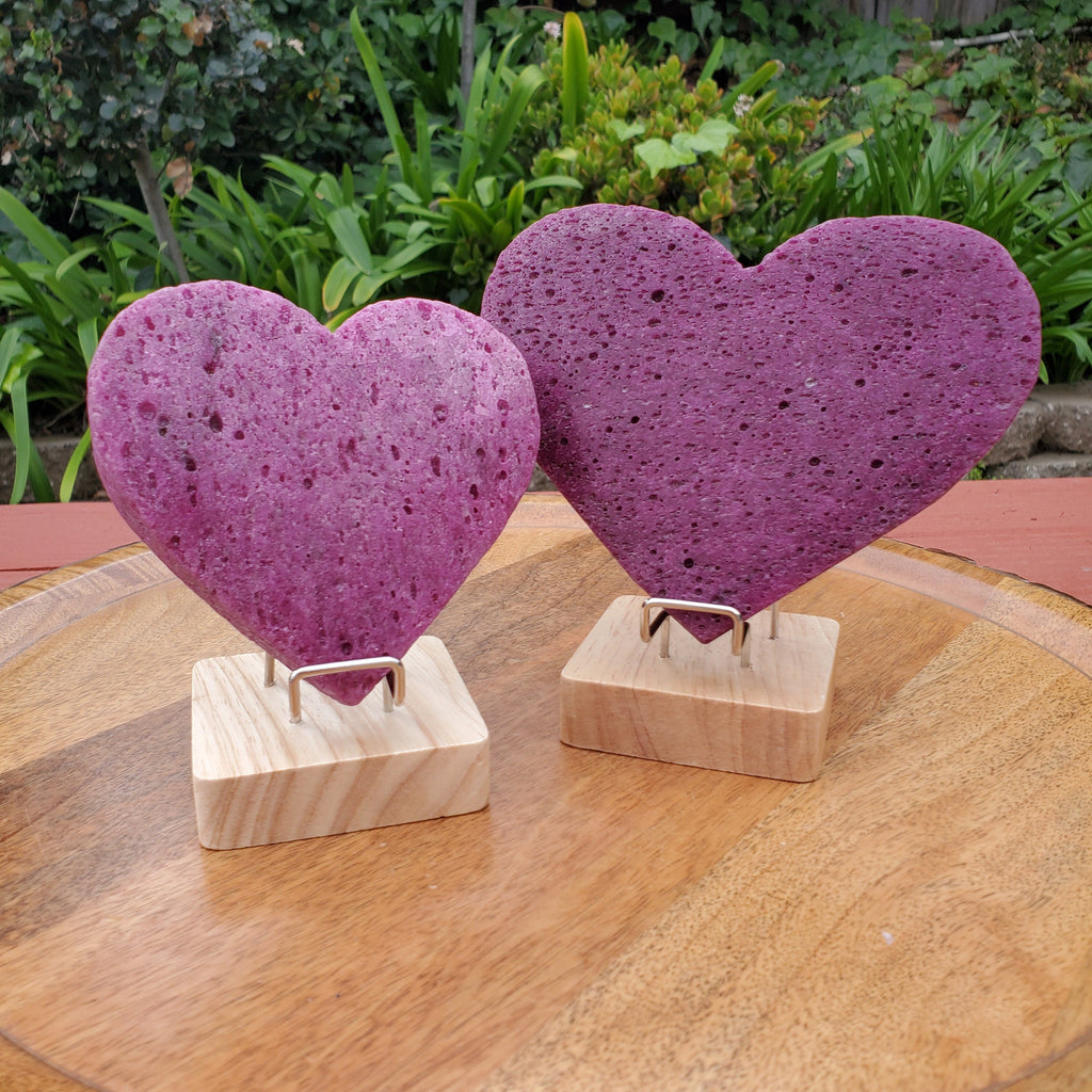 Big Chunky Glowing Honeycomb Ruby Heart (with UV light) - Energy, Strength, Power, Vitality - Corundum Ruby Crystal Heart Healing Gemstone
