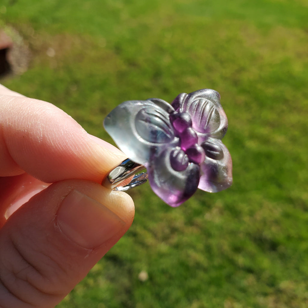 Butterfly & Rose Gift Set - Fluorite Butterfly and Ring + Rose Quartz Rose + Unicorn Bracelet - Clarity, Grounding, Love, Protection