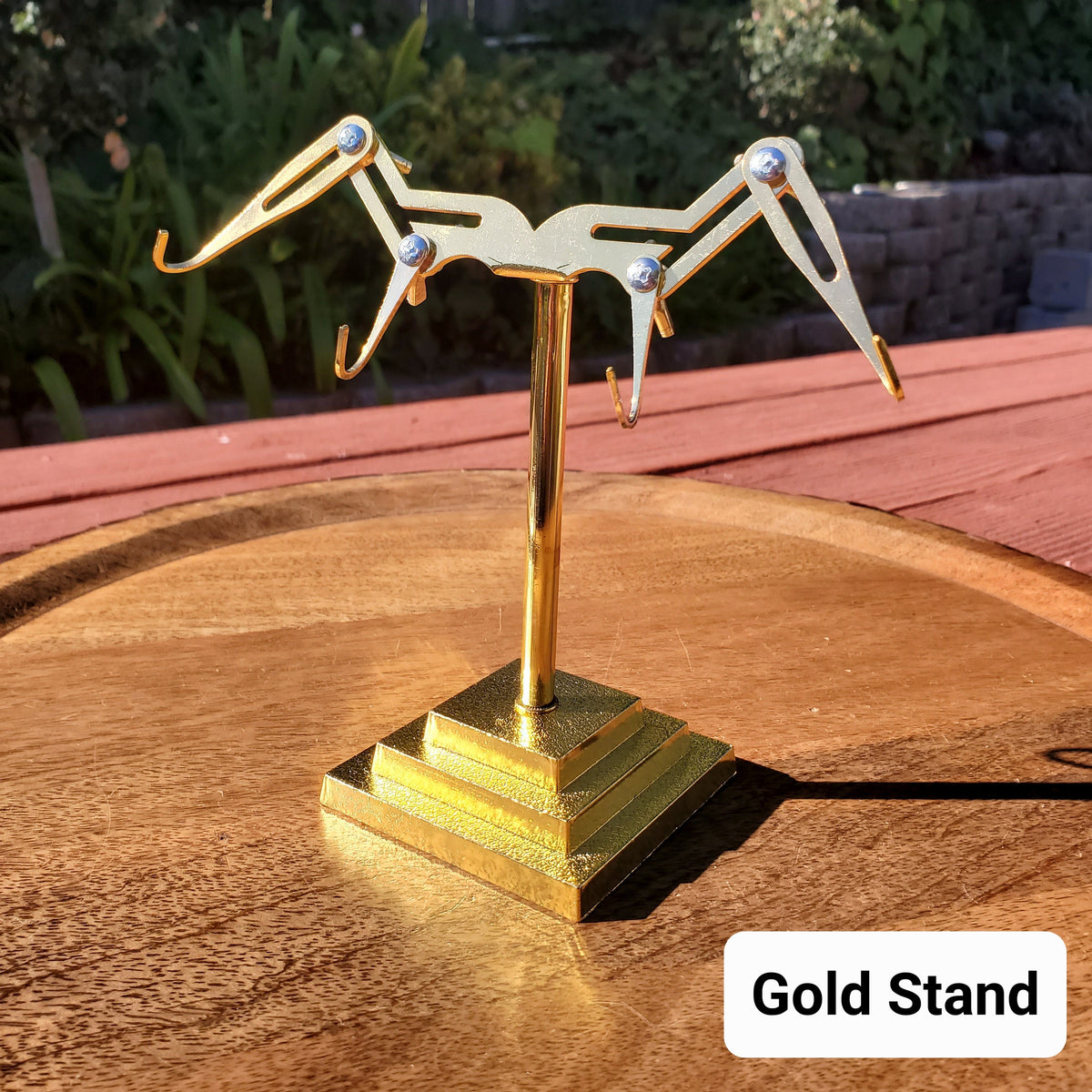 Adjustable Metal Stand - Black, Gold or Silver - Use with Light Weight Crystal Wings 3" to 5" - STAND ONLY - Metal Stand for Wings