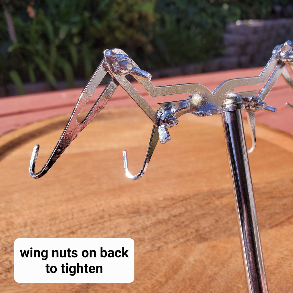 Adjustable Metal Stand - Black, Gold or Silver - Use with Light Weight Crystal Wings 3" to 5" - STAND ONLY - Metal Stand for Wings