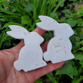 Snow Agate Bunny - Balances Females Ying Yang Energy - White Plume Agate Bunny Stone Healing Crystals Gemstones