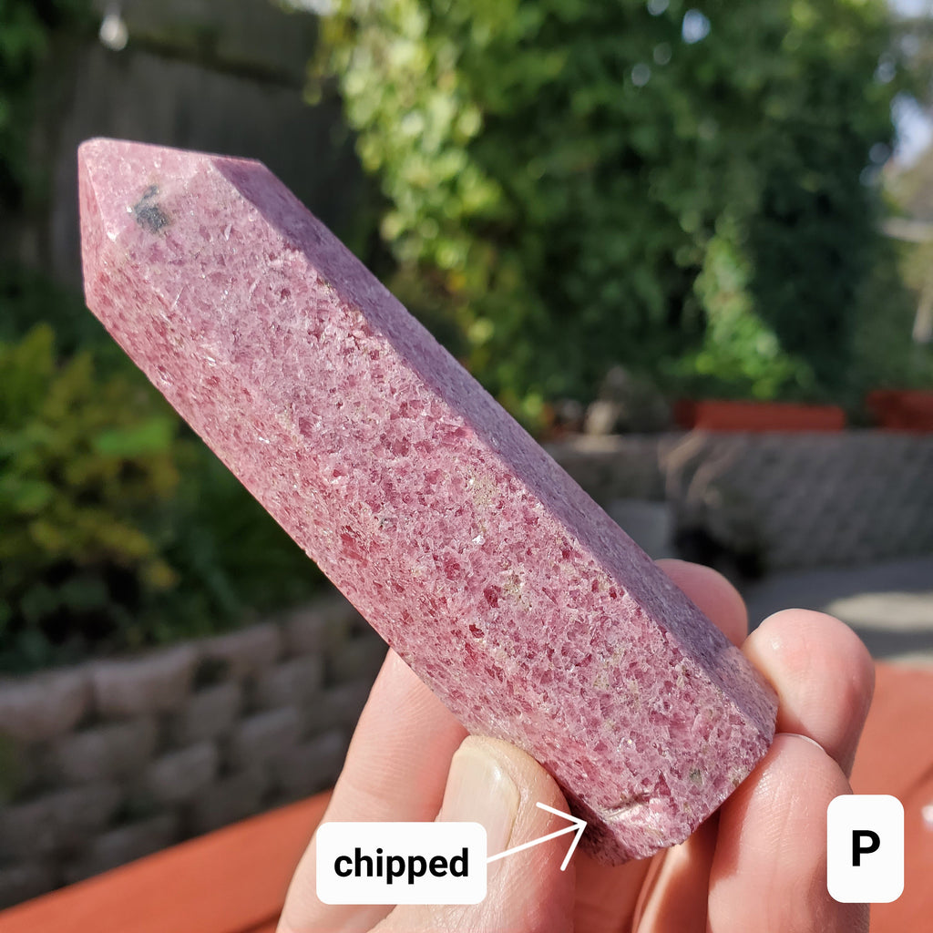 Rhodonite Tower - Self Love, Balance, Joy, Happiness - Pink and Black Crystal Point Healing Crystals Gemstones