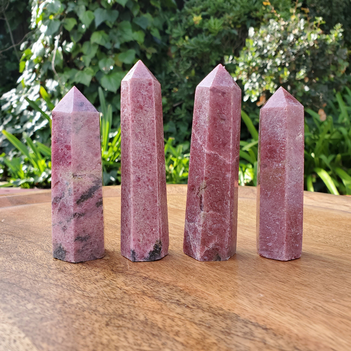 Rhodonite Tower - Self Love, Balance, Joy, Happiness - Pink and Black Crystal Point Healing Crystals Gemstones