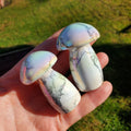 Aura Howlite Mushroom - Calm, Confidence, Emotional Healing - Howlite Crystal Mushroom Carving Healing Gemstones