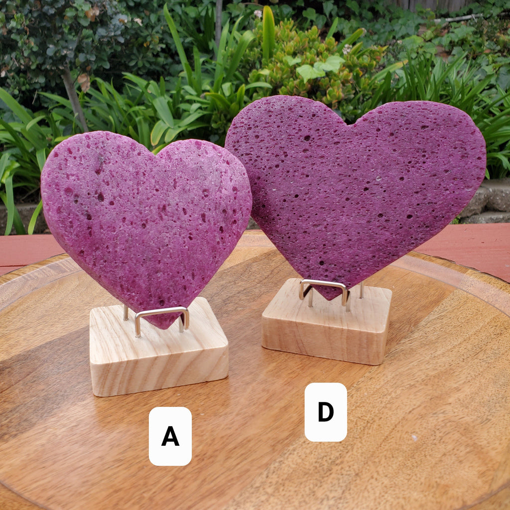 Big Chunky Glowing Honeycomb Ruby Heart (with UV light) - Energy, Strength, Power, Vitality - Corundum Ruby Crystal Heart Healing Gemstone
