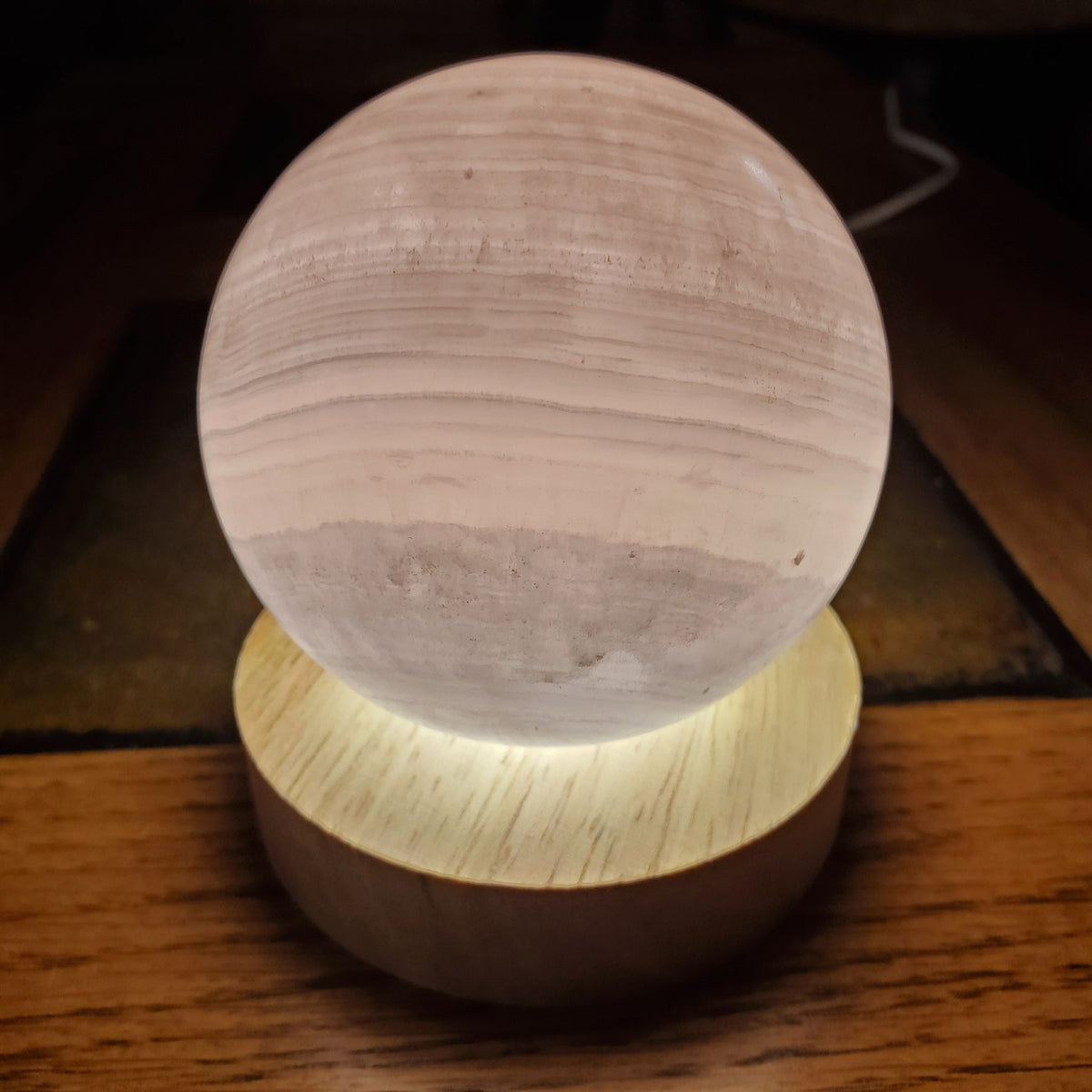 Pink Calcite Accent Light - Emotional Healing, Pure Love - Pink Mangano Crystal Lamp, Night Light, Mood Light, Bedroom, Living Room