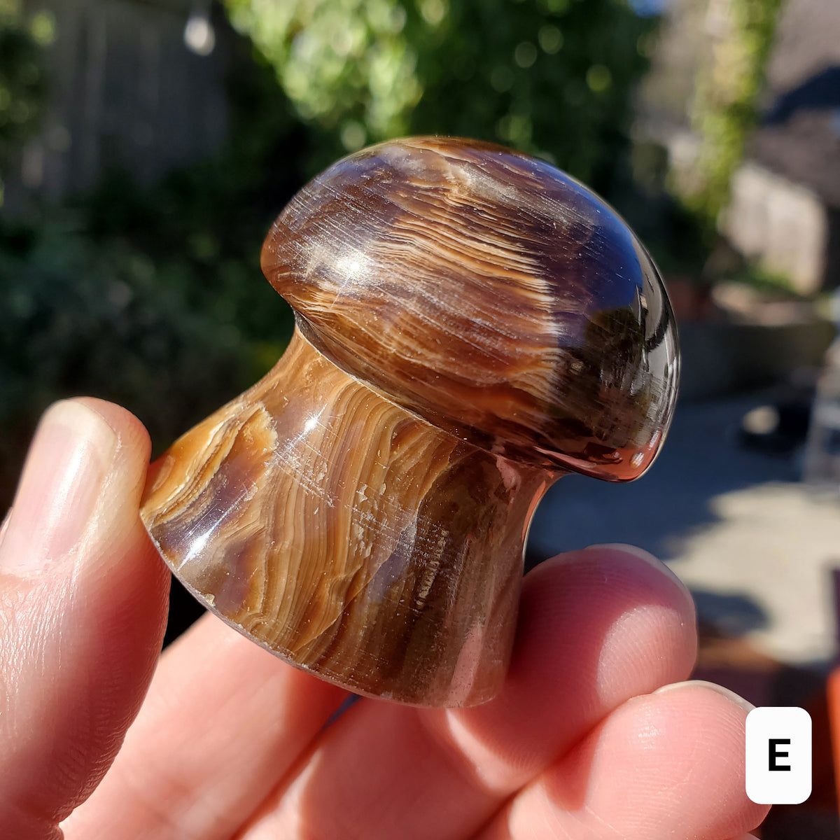 Cute Chocolate Calcite Mushroom - Awareness, Calming, Cleansing, Personal Growth - Calcite Mushie Carving Healing Gemstones