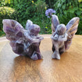 Dream Amethyst Fairy - Calming, Energetic Protection, Positivity - Purple Amethyst Sitting Fairy Carving Healing Crystal Gemstone