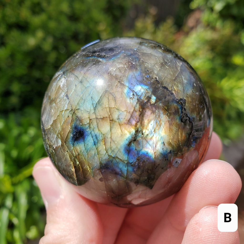 Flashy Labradorite Sphere - Awareness, Connection, Intuition - Crystal Ball Labradorite Healing Crystal Gemstone