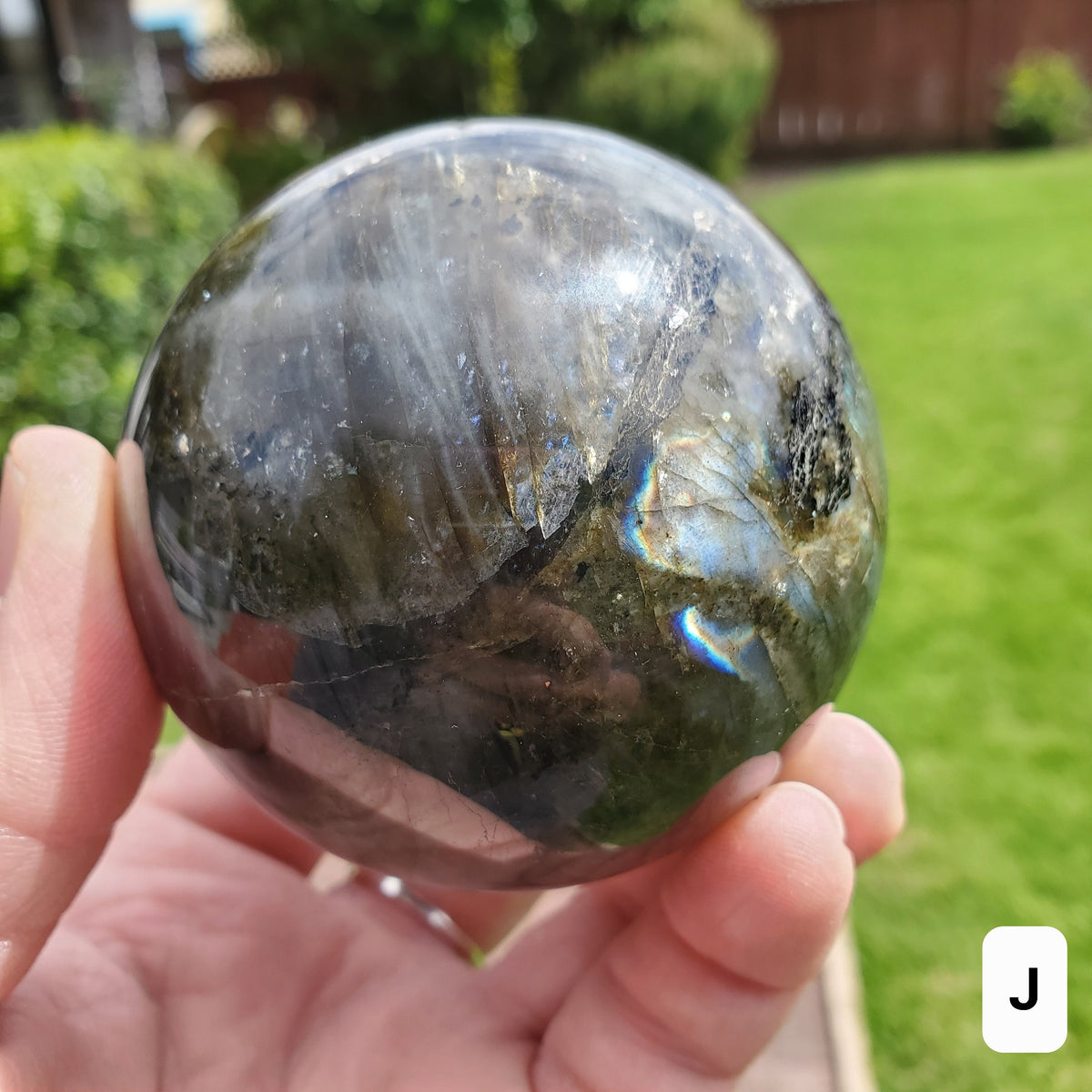 Flashy Labradorite Sphere - Awareness, Connection, Intuition - Crystal Ball Labradorite Healing Crystal Gemstone