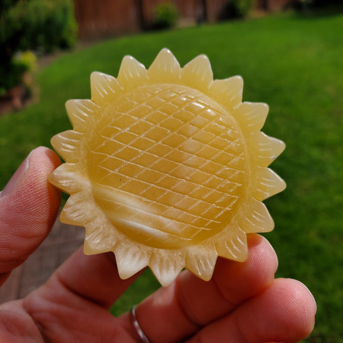 Orange Calcite Sunflower - Confidence, Self-Esteem, Creative & Sexual Energy, Power of the Sun - Calcite Crystal Sunflower Healing Gemstone