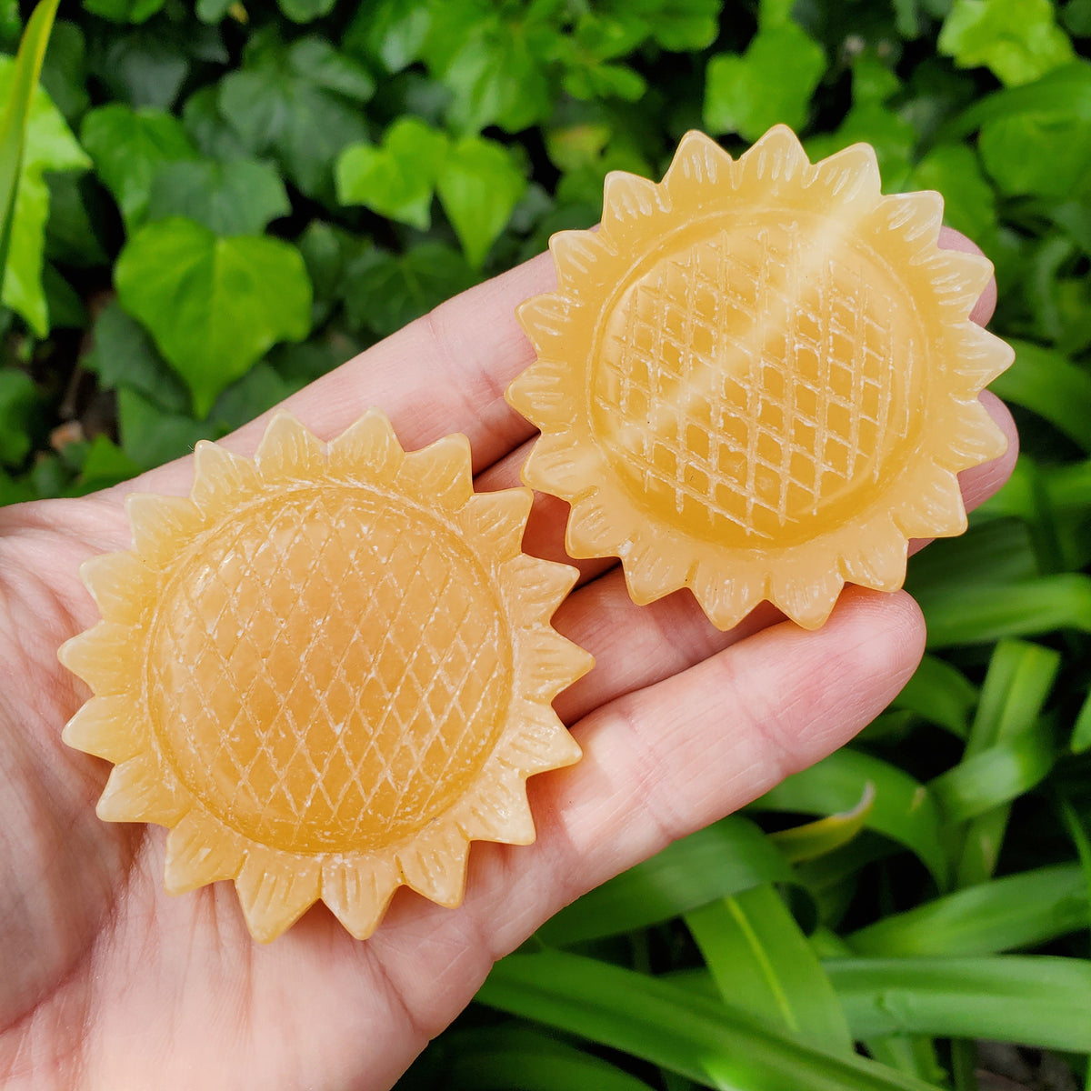 Orange Calcite Sunflower - Confidence, Self-Esteem, Creative & Sexual Energy, Power of the Sun - Calcite Crystal Sunflower Healing Gemstone