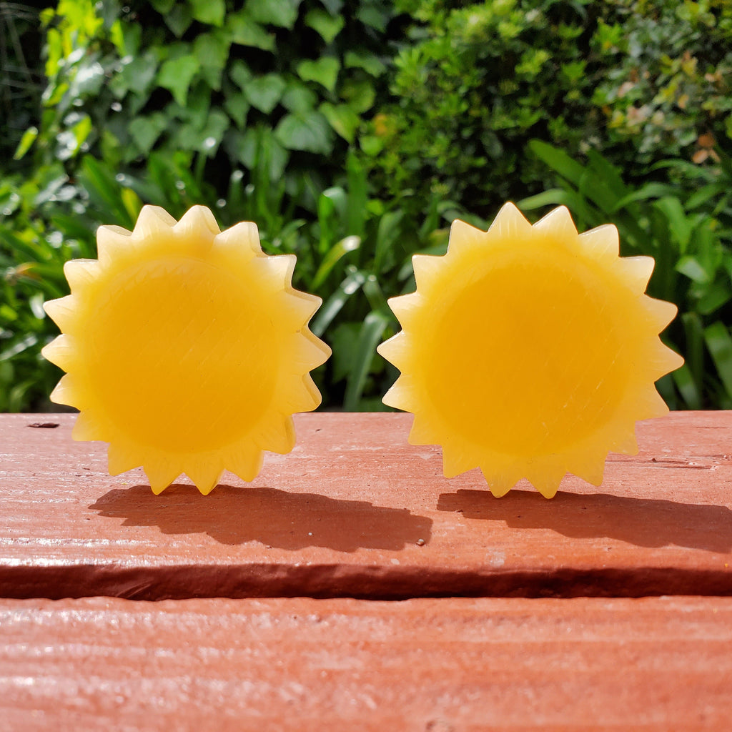 Orange Calcite Sunflower - Confidence, Self-Esteem, Creative & Sexual Energy, Power of the Sun - Calcite Crystal Sunflower Healing Gemstone