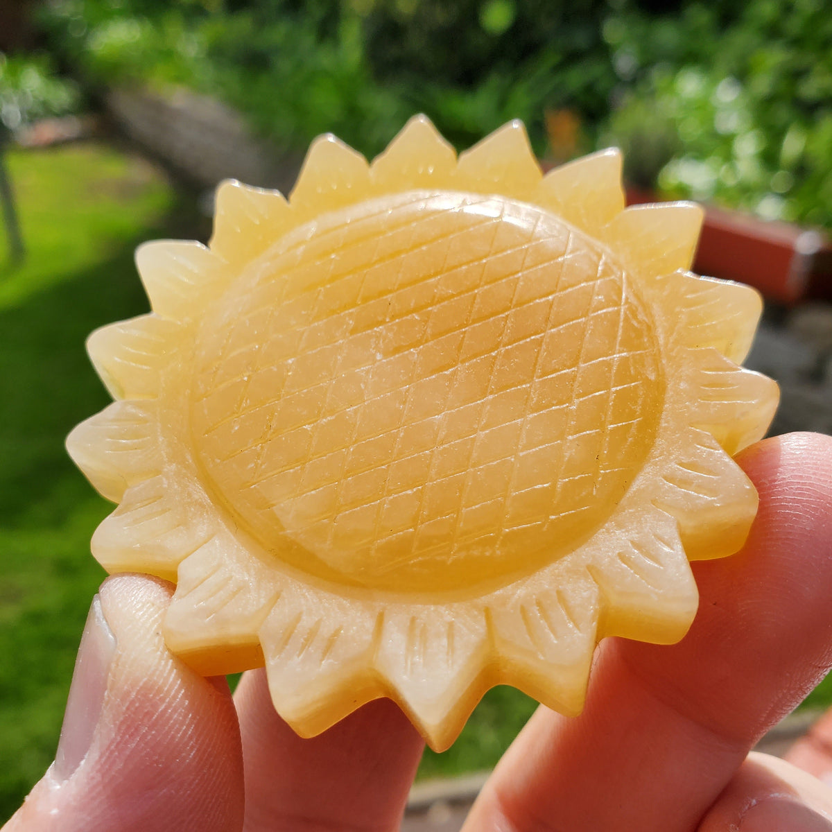 Orange Calcite Sunflower - Confidence, Self-Esteem, Creative & Sexual Energy, Power of the Sun - Calcite Crystal Sunflower Healing Gemstone