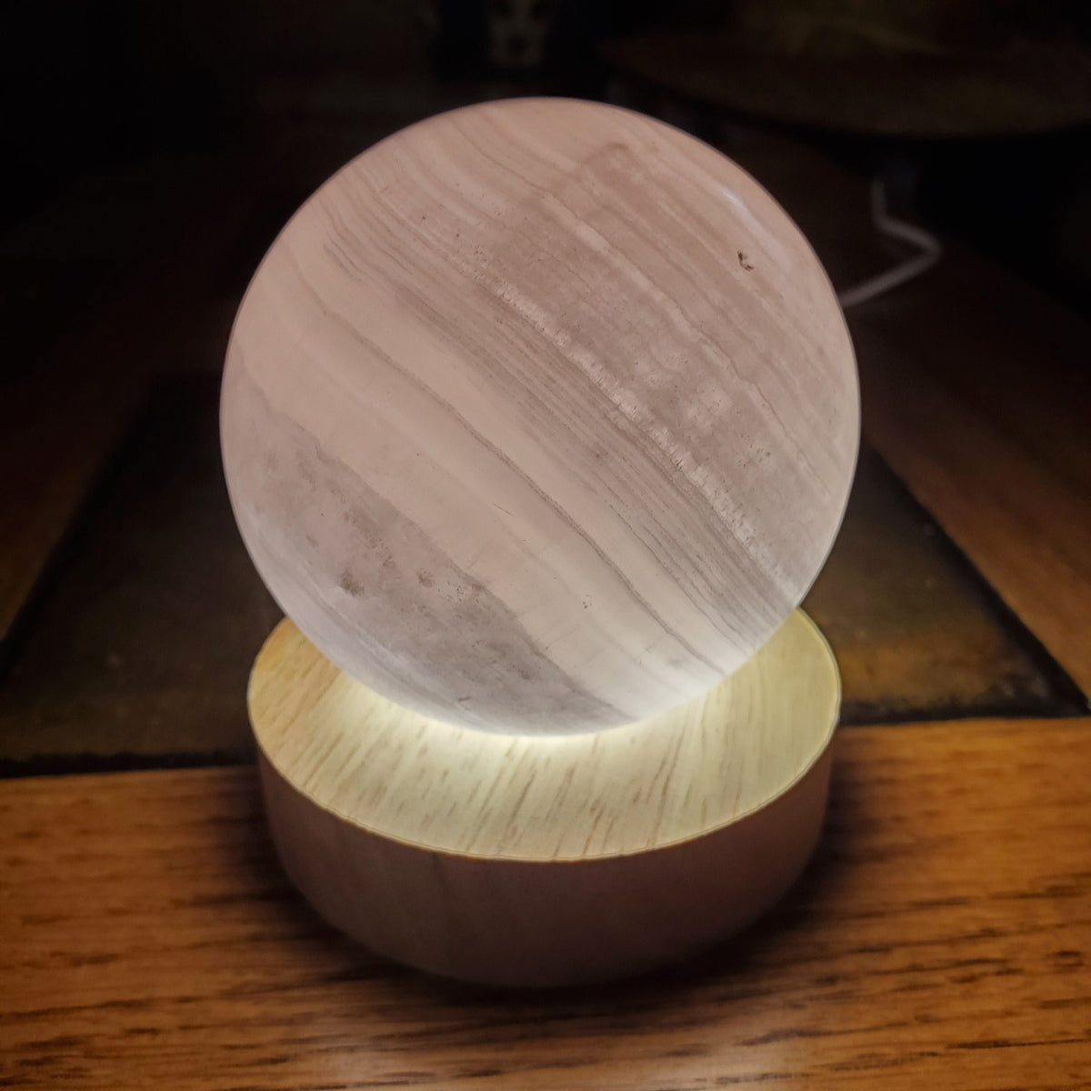 Pink Calcite Accent Light - Emotional Healing, Pure Love - Pink Mangano Crystal Lamp, Night Light, Mood Light, Bedroom, Living Room