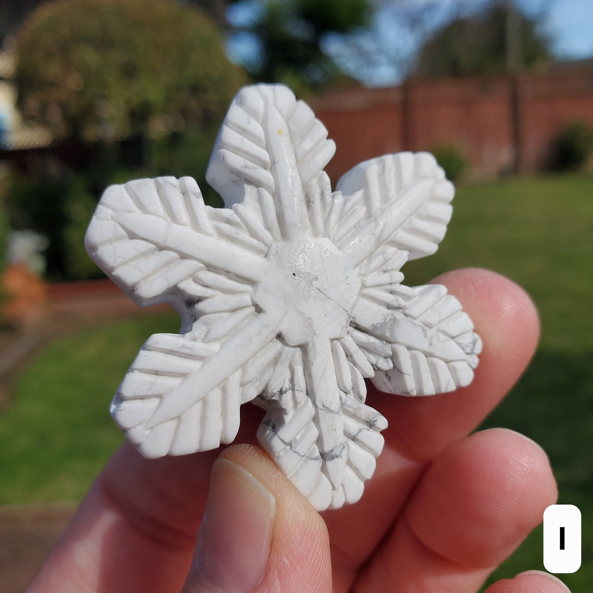 Small Howlite Snowflake - Calm, Confidence, Emotional Healing - Howlite Crystal Snowflake Healing Crystals Gemstones