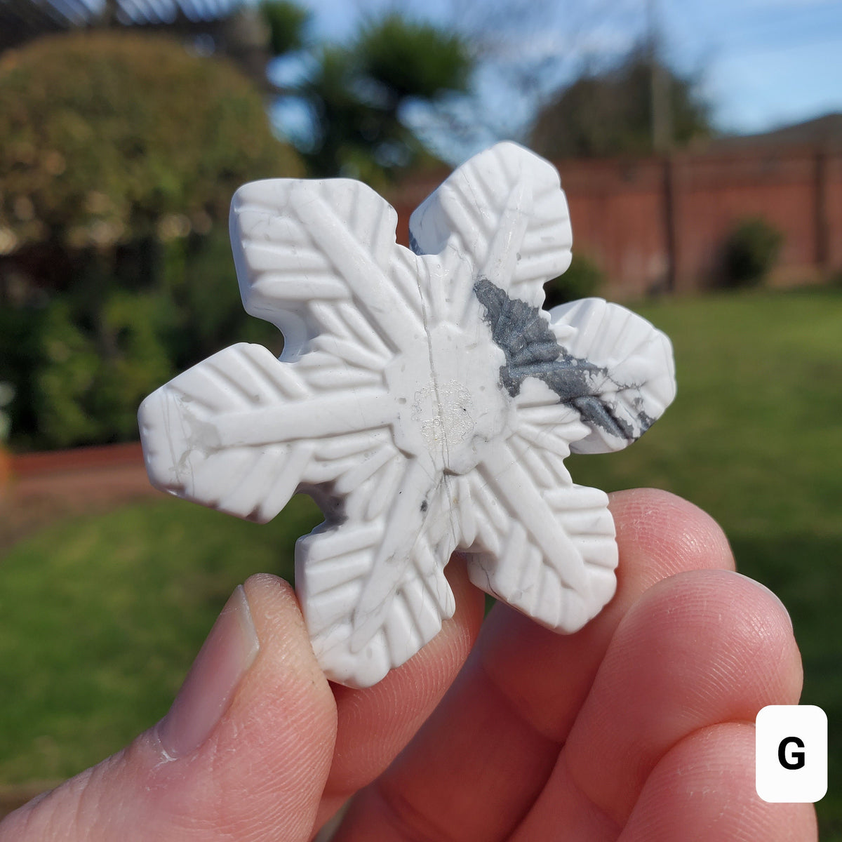 Small Howlite Snowflake - Calm, Confidence, Emotional Healing - Howlite Crystal Snowflake Healing Crystals Gemstones