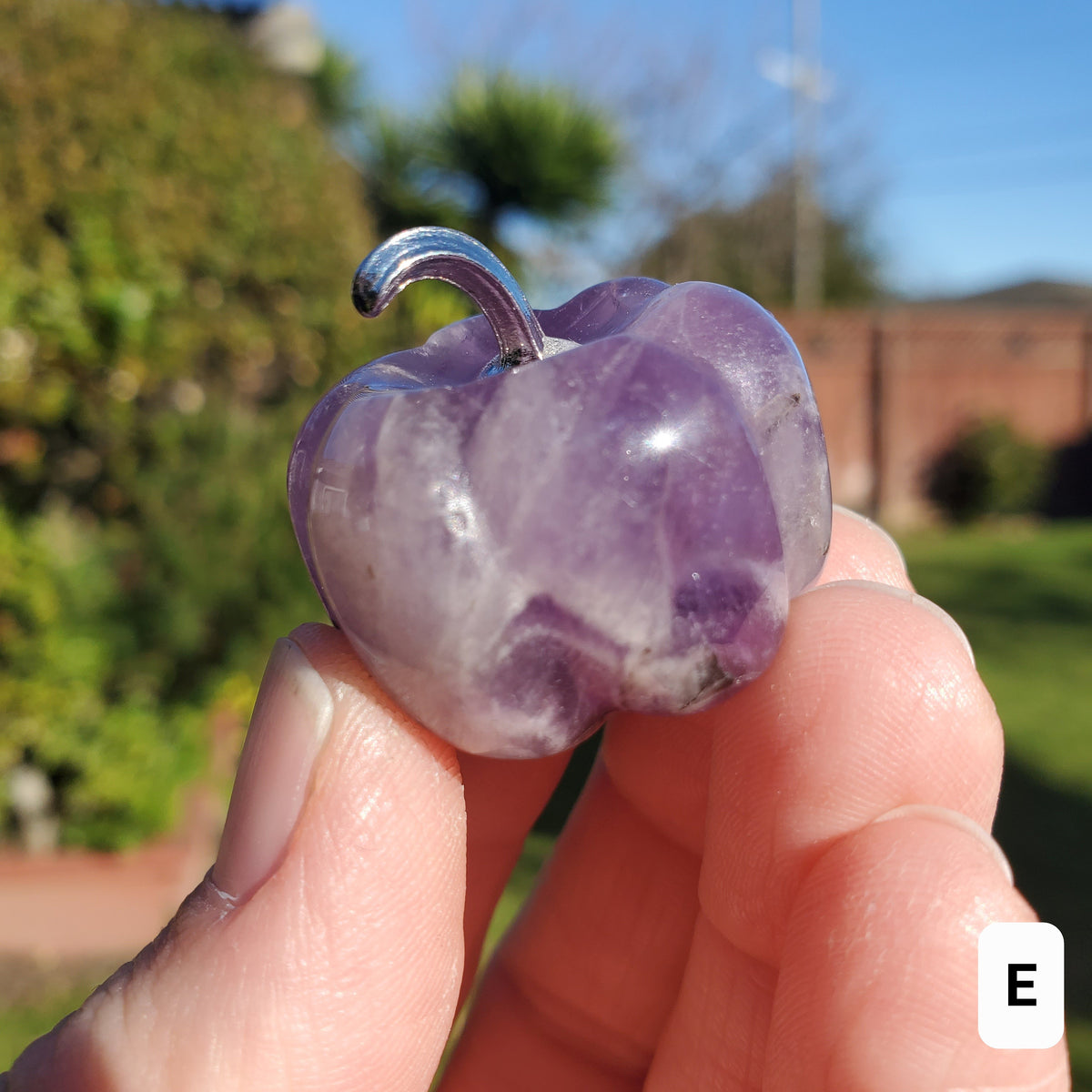 Small Dream Amethyst Pumpkin - Calming, Protection, Positivity - Purple Amethyst Crystal Pumpkin Healing Gemstones